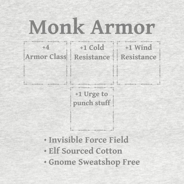 Monk Armor: Role Playing DND 5e Pathfinder RPG Tabletop RNG by rayrayray90